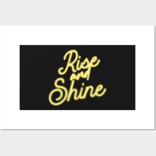 Neon Rise and Shine Sign Art Posters and Art